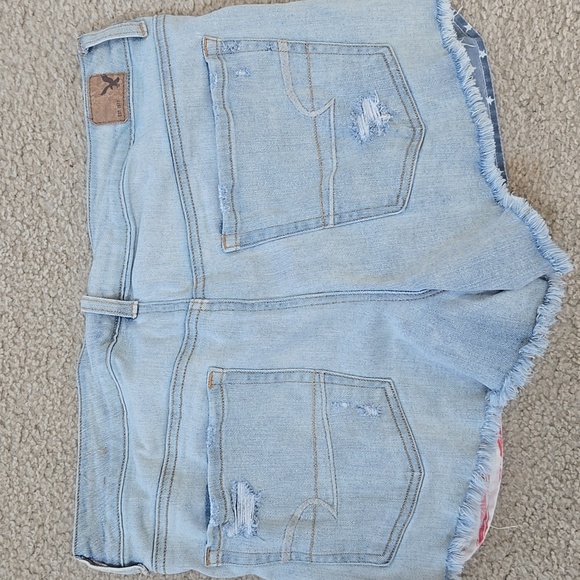 American Eagle Hi-Rise American Flag Festival Shortie Shorts Size 14 - Picture 4 of 7